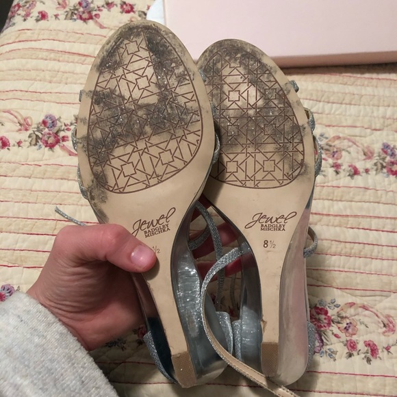 Badgley mischka silver wedge/platform shoes - Picture 6 of 6